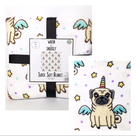 pug unicorn blanket
